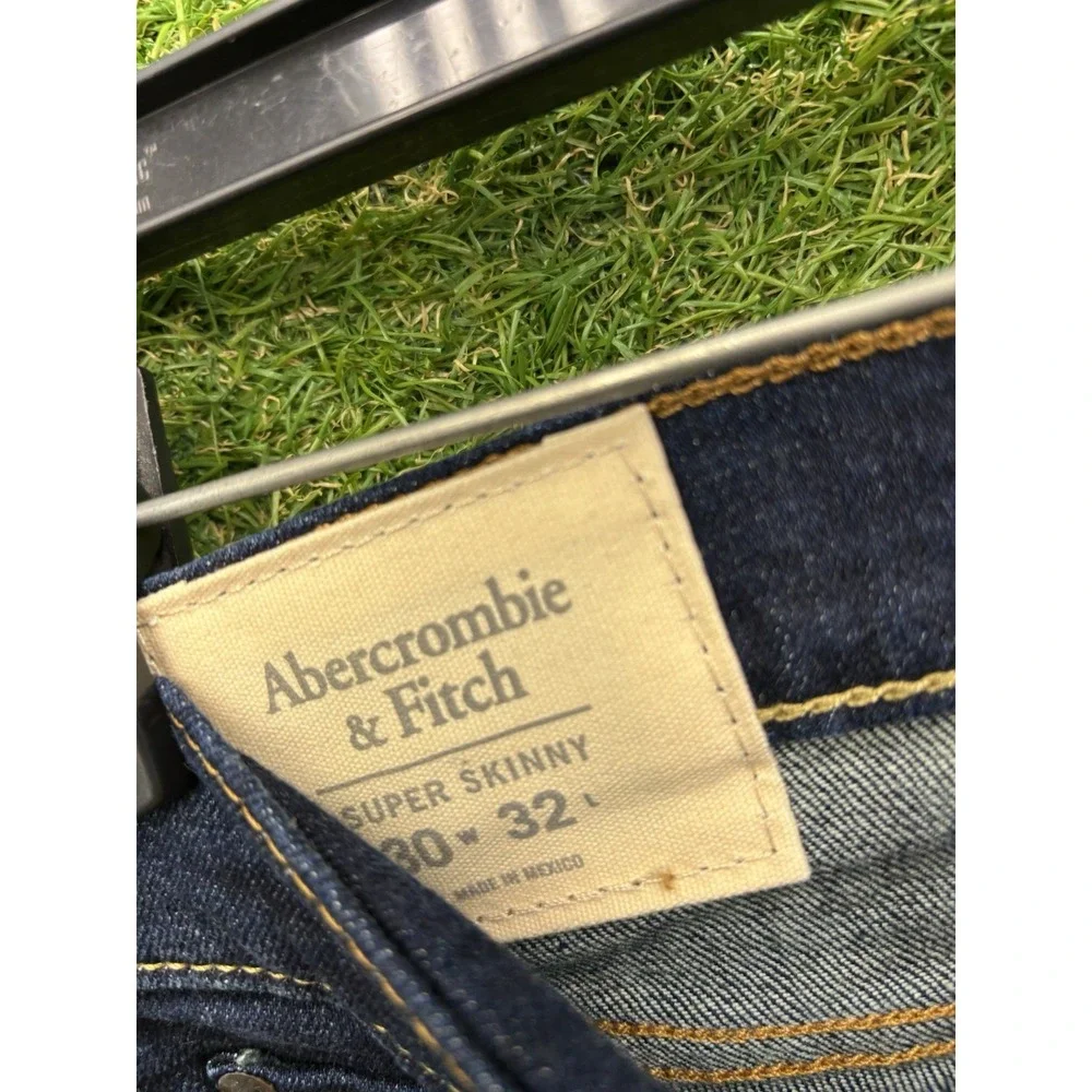 Abercrombie Fitch Jeans Mens 30x32 Super Skinny Stretch Dark Wash Denim 131D0115